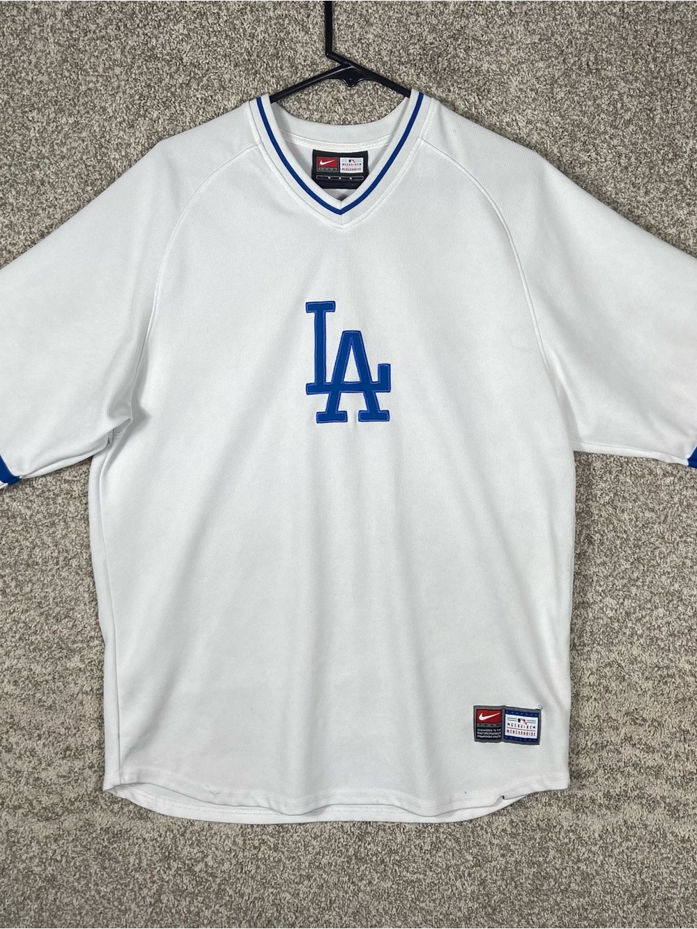 Dodgers Nike Team Jersey Mens Medium White Practice Shirt Vintage MLB Baseball